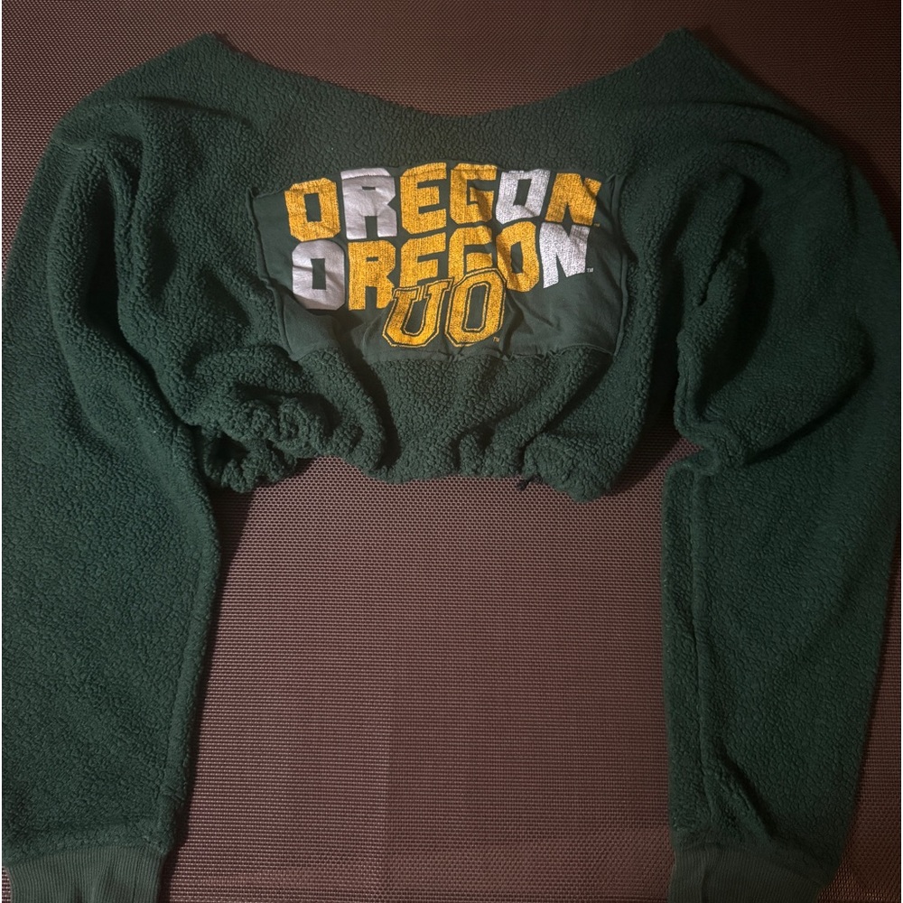Oregon ducks cropped vintage fleece pullover